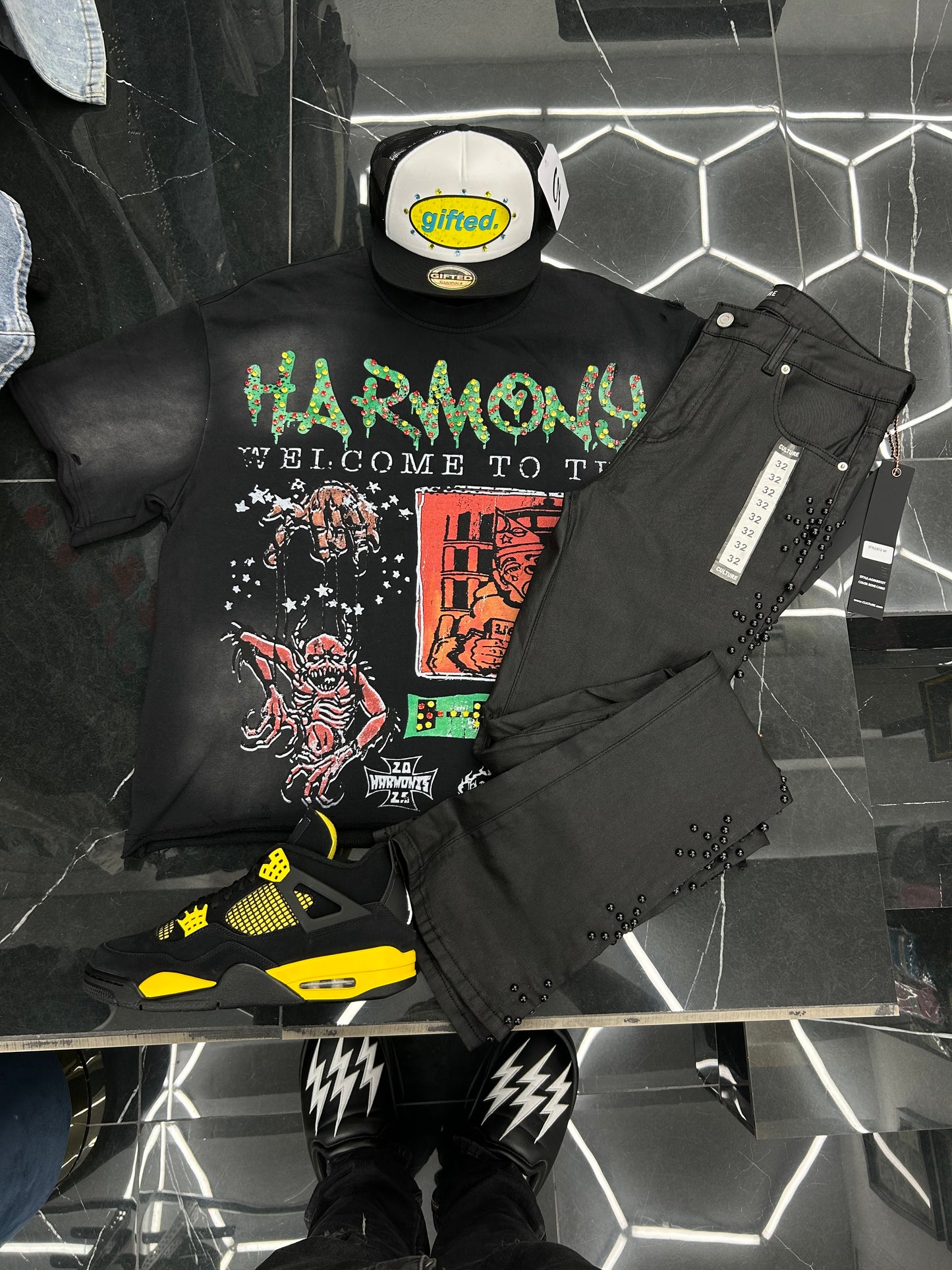 T-SHIRT TEE ARMONY GREEN BLACK