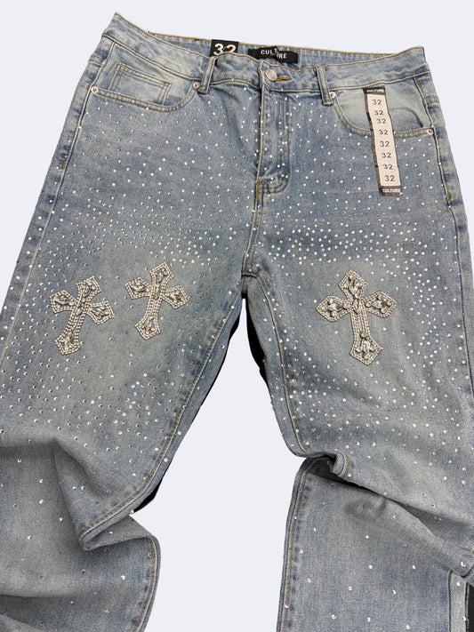 CULTURE JEANS FLARE BLUE✝️