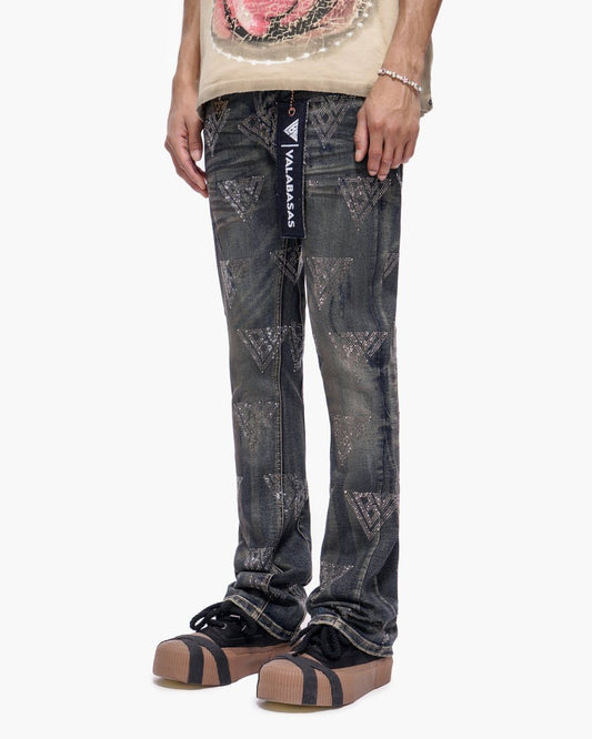 VALABASAS Flare jeans Dirty Blue Stacked