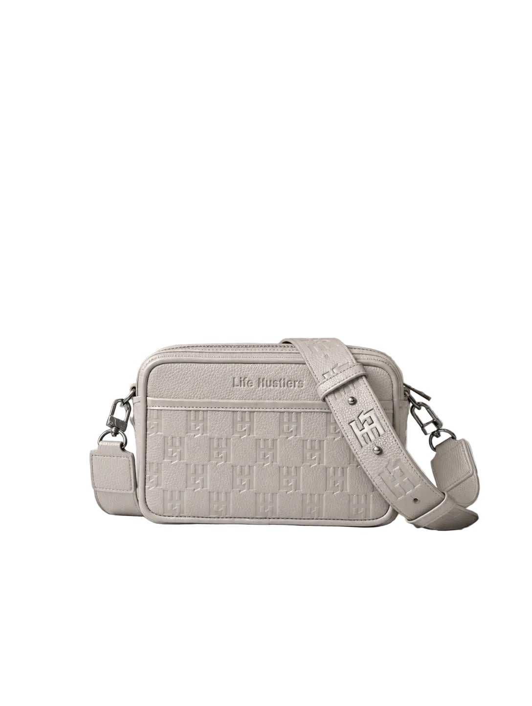 LIFE HUSTLER – Monogram Crossbody Bag Beige