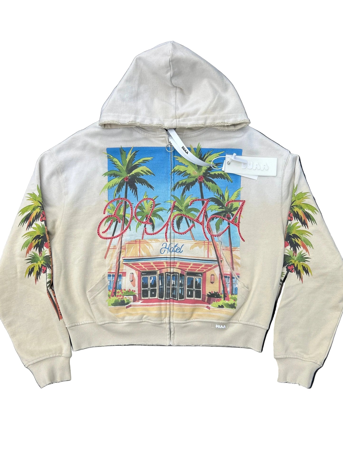 SUDADERA DUAA (CREAM AND BLUE)