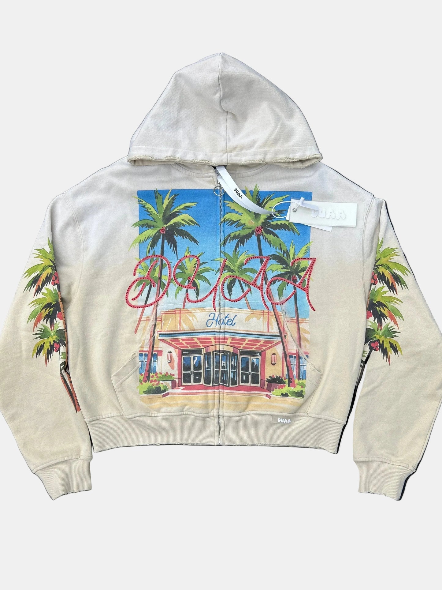 SUDADERA DUAA (CREAM AND BLUE)