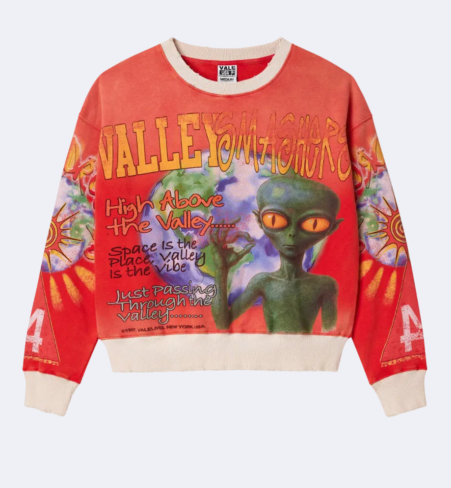 VALLEY RED ALIEN CREWNECK