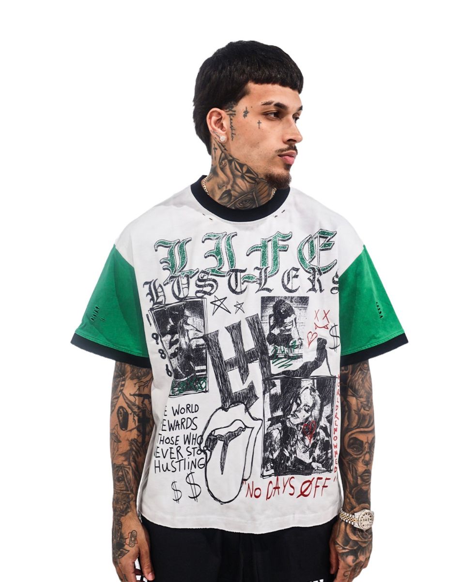 LIFE HUSTLER ROLLING TEE GREEN 💚