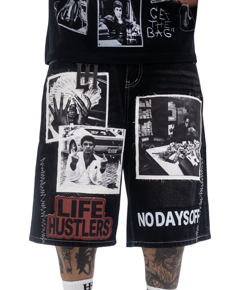LIFE HUSTLERS DEMIN SHORT BLACK