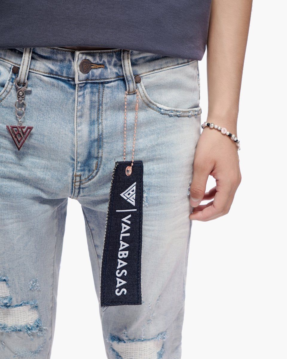 VALABASAS Ilyas Light Blue Wash Skinny Jeans