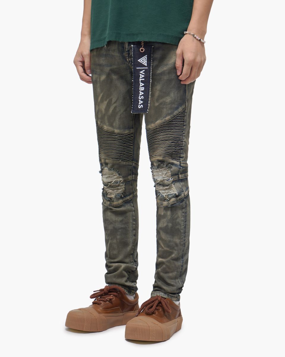 VALABASAS Mr.Biker Dirty Wash Skinny Jeans