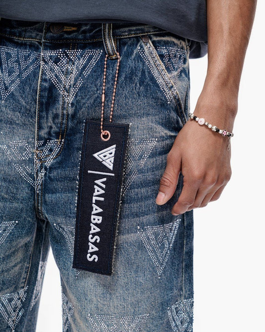 VALABASAS Palace Dark Blue Wash Jorts