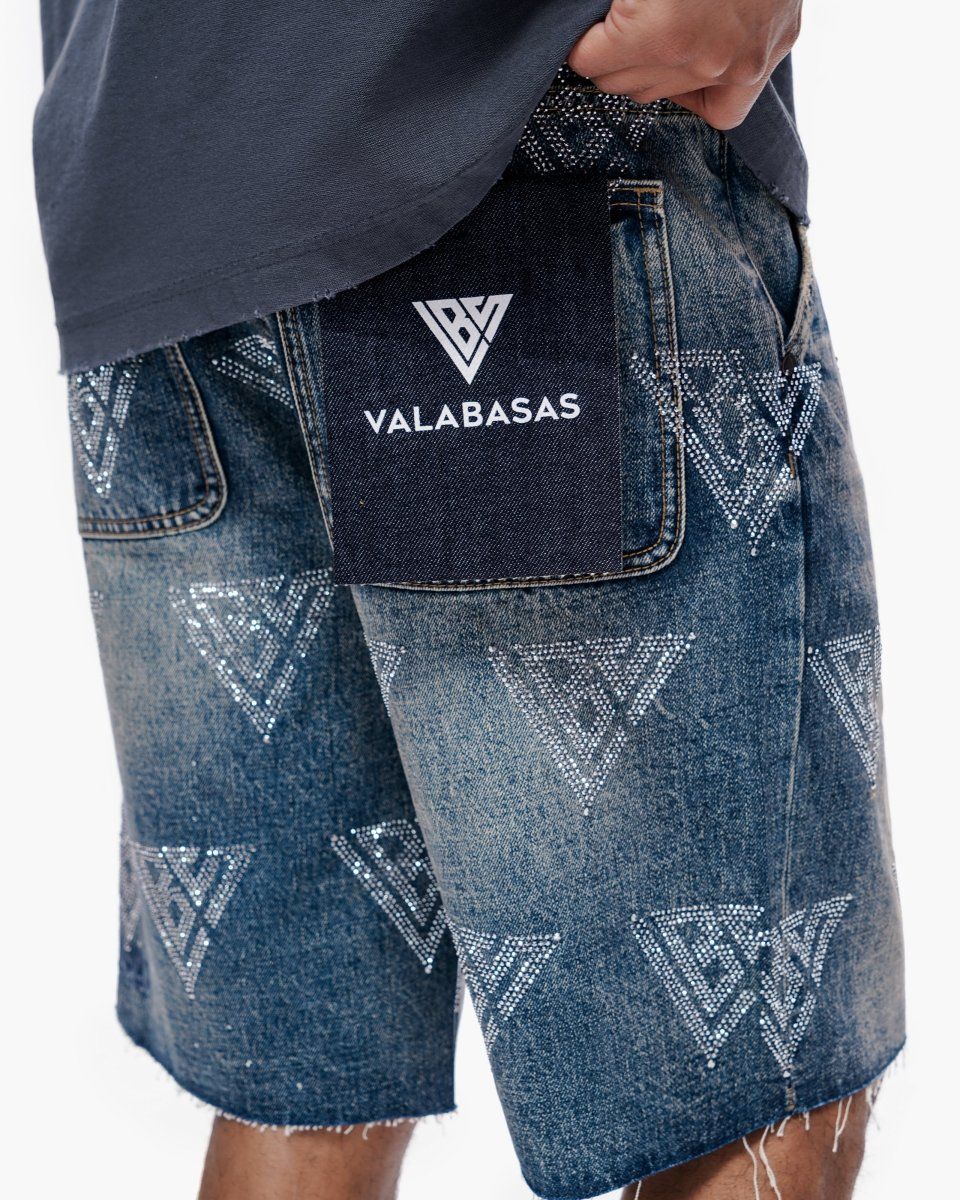 VALABASAS Palace Dark Blue Wash Jorts