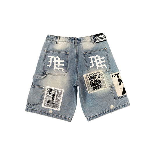 EMOXION Blue “AI” Denim shorts