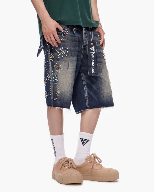 VALABASAS Muse Jorts Dark Blue Wash
