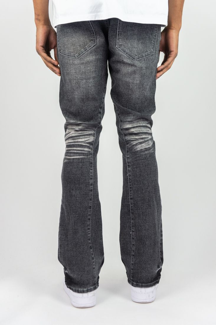 FLARE ROAD STACKED FIT DENIM PANTS