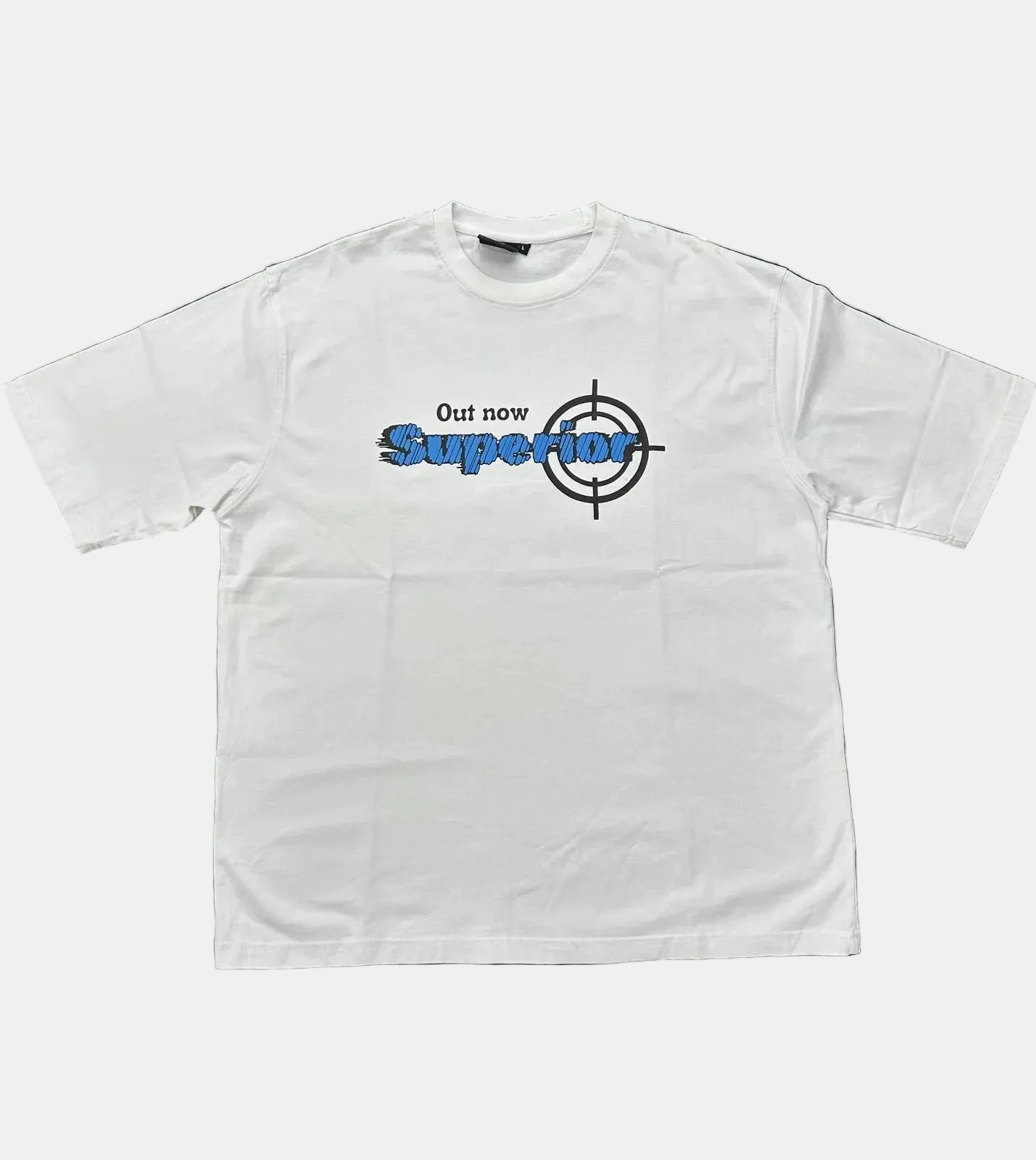 SUPERIOR WHITE TEE BLUE LOGO