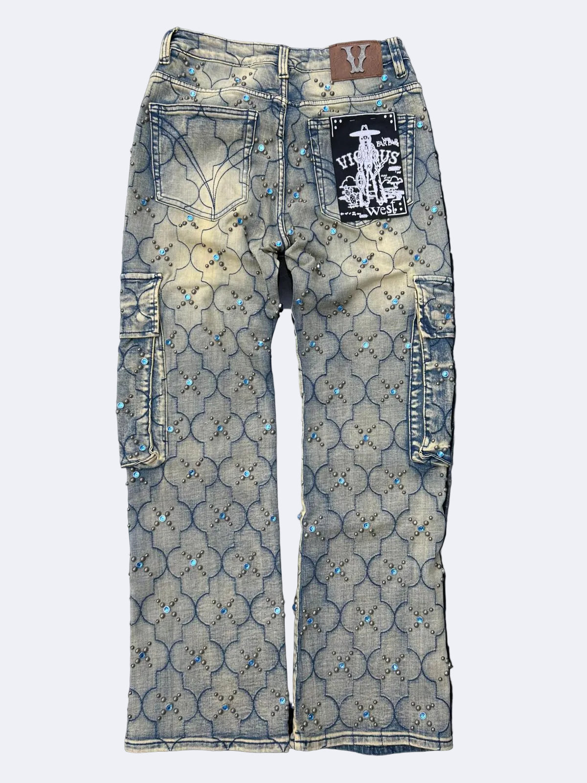 VICIOUS JEAN DENIN STACKED EMBELLISHED