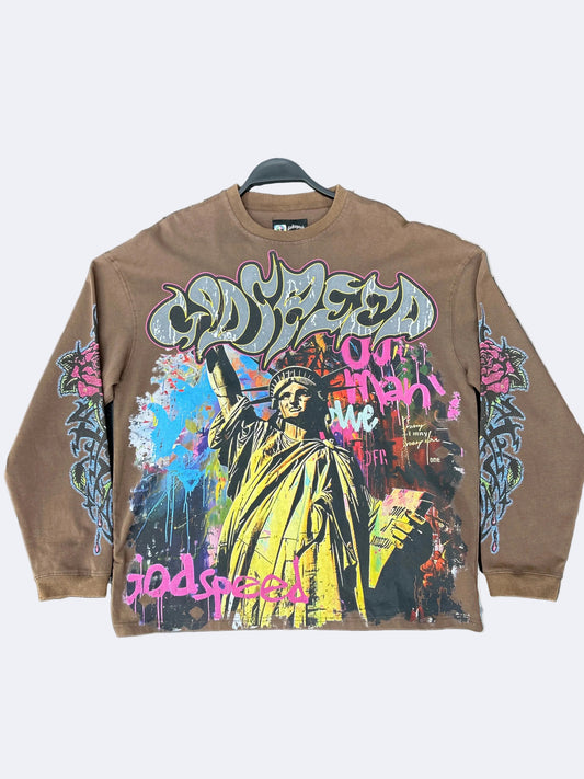 GODSPEED ESTATUA DE LA LIBERTAD T-SHIRT (STONE BROWN)