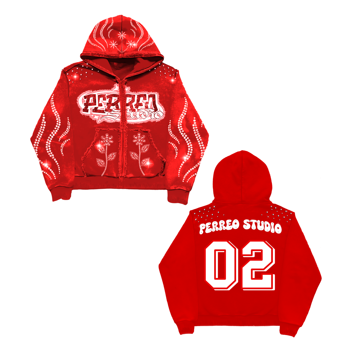 SET Hoodie + PANTS RED STUDIO ❤️