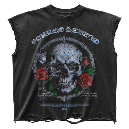 PERREOSTUDIO GOTHIC BLOOM TEE – BLACK
