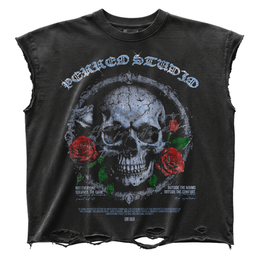 PERREOSTUDIO GOTHIC BLOOM TEE – BLACK
