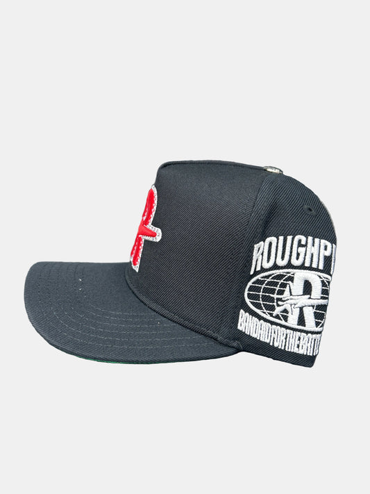 ROUGHPLAY SNAPBACK🩹 (BLACK AND RED)