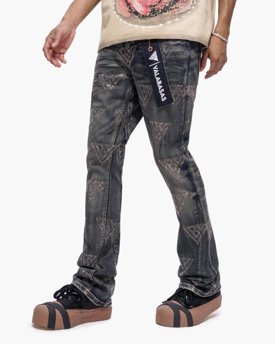 VALABASAS Flare jeans Dirty Blue Stacked