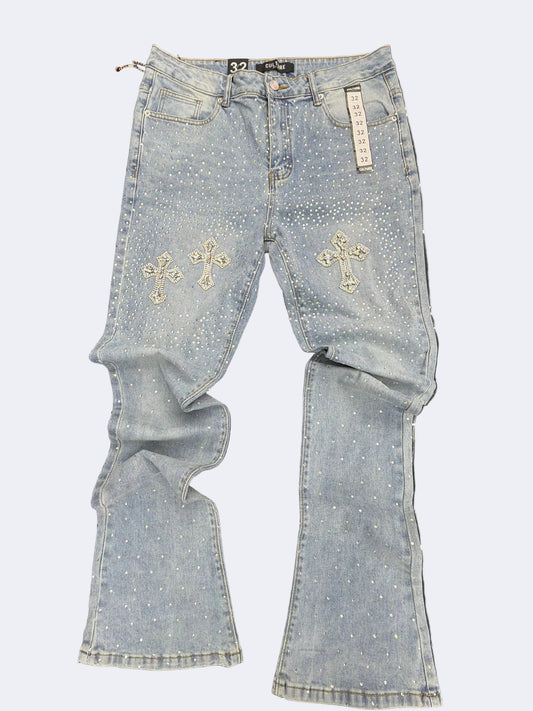 CULTURE JEANS FLARE BLUE✝️