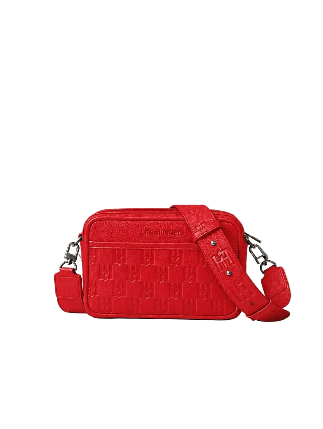 LIFE HUSTLER – Monogram Crossbody Bag Red