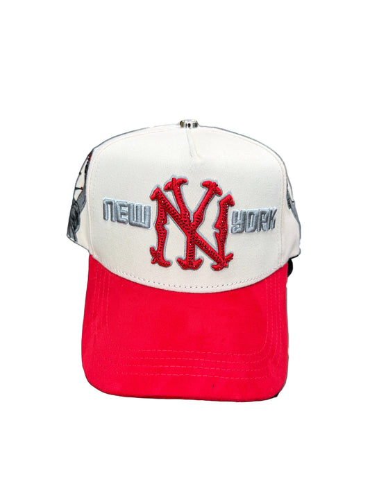 CAPS FANS NY BEIGE RED