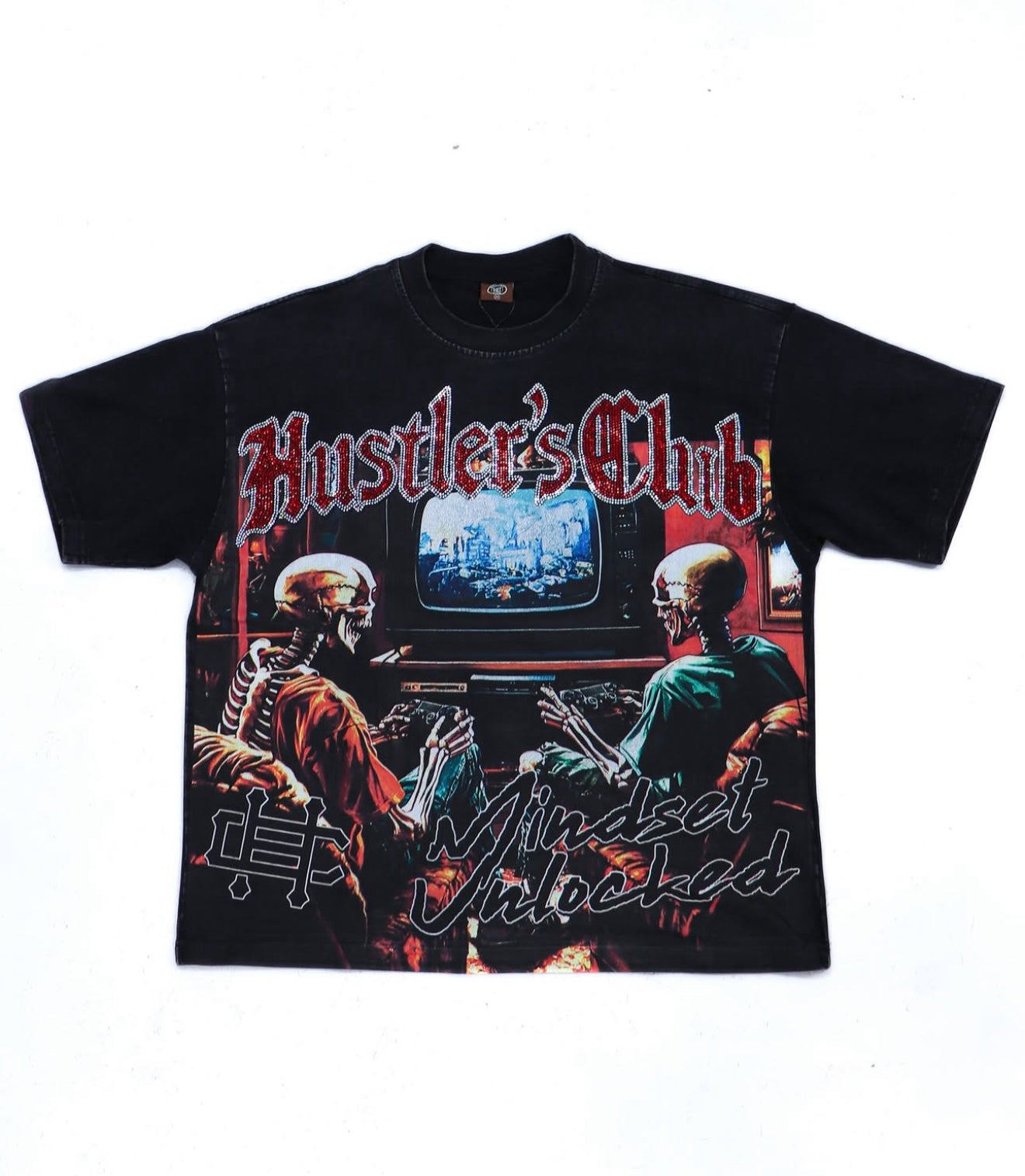 Camiseta Hustlers Gaming Skulls RED