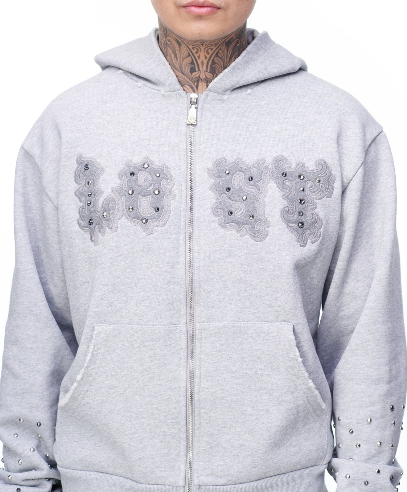 LOST Ash Grey Patch Zip Up