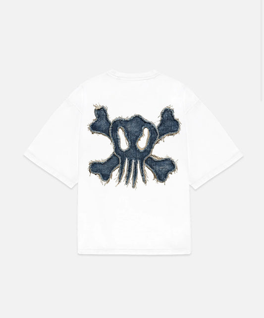 JEANS SKULL WHITE TEE