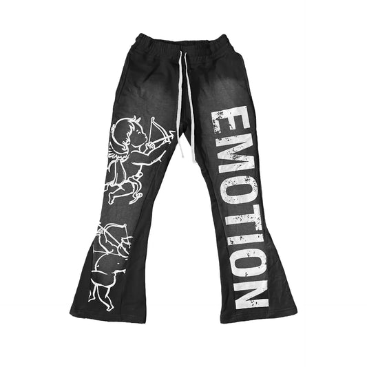 Black “Cupid” Flare Sweatpants Emoxion