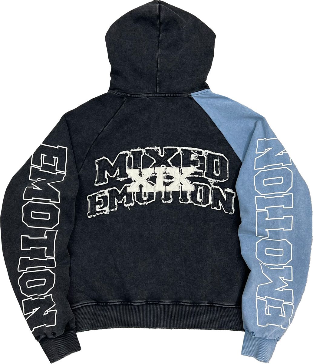 Mix Emoxion Red  Blue “Split Decision” Hoodie