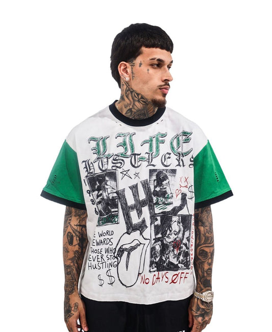 LIFE HUSTLER ROLLING TEE GREEN 💚
