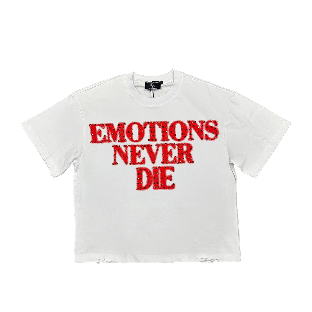 Emoxion Red ‘End’ Rhinestone Tee