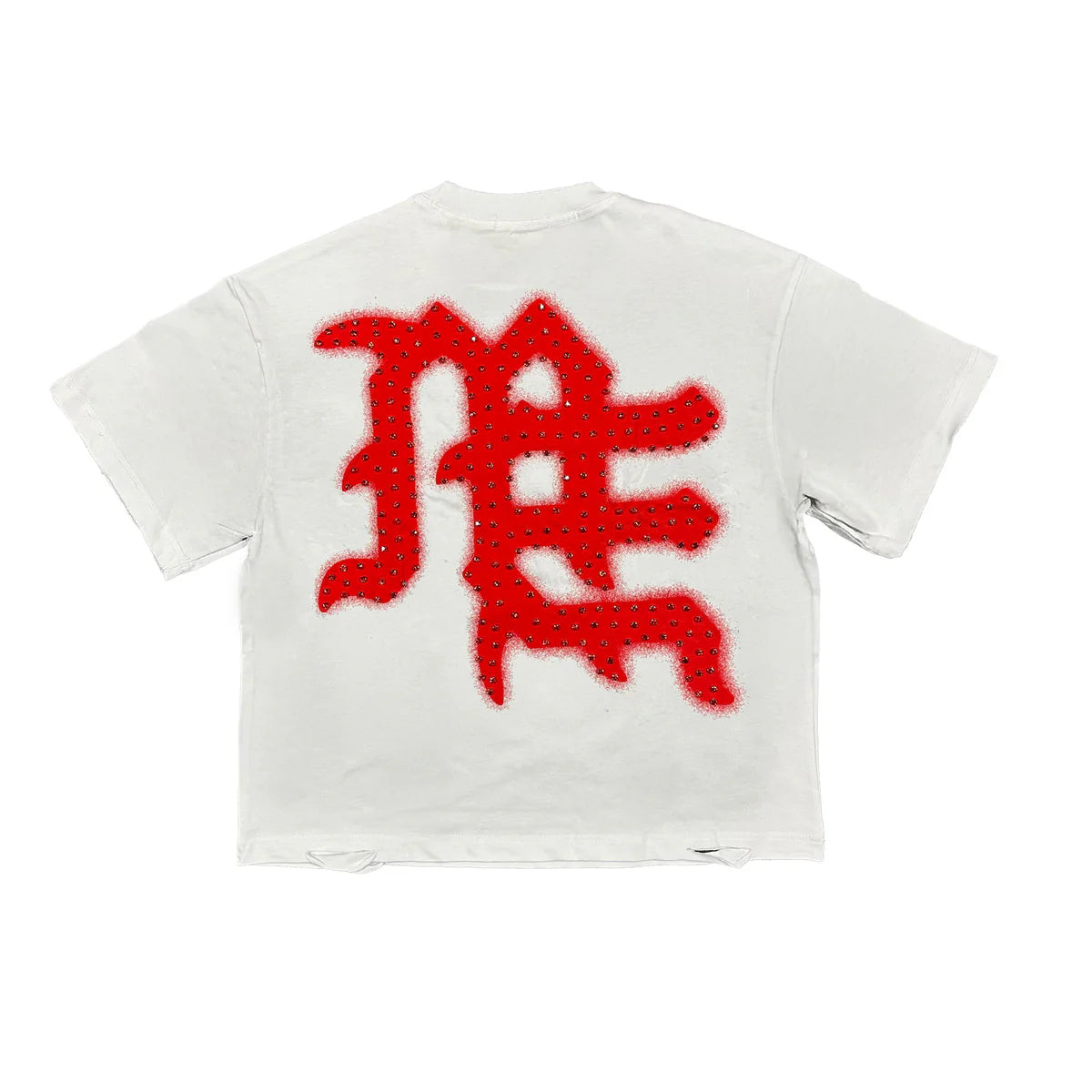Emoxion Red ‘End’ Rhinestone Tee