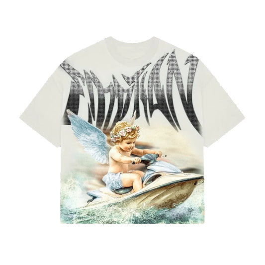 Emoxion Cream ‘Jetski’ Rhinestone Tee