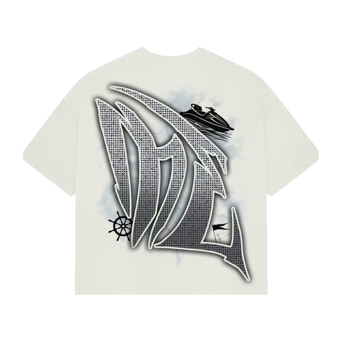 Emoxion Cream ‘Jetski’ Rhinestone Tee