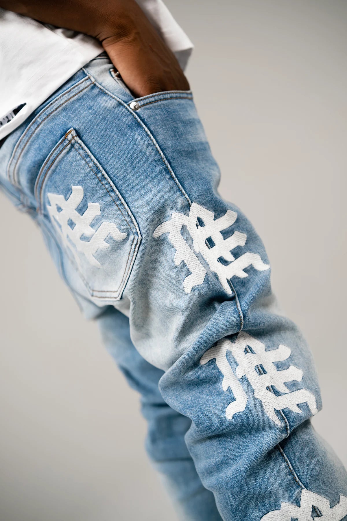 EMOXION Monogram Denim Blue Wash