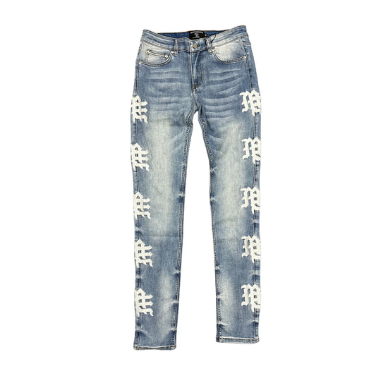 EMOXION Monogram Denim Blue Wash
