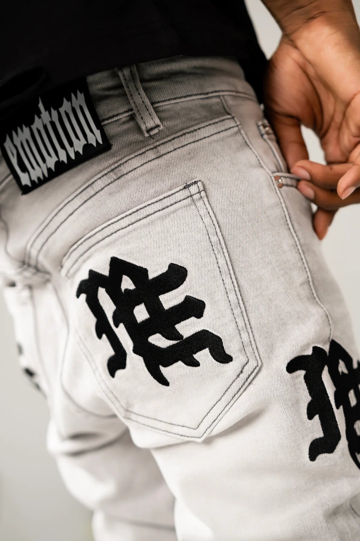 EMOXION Monogram Denim Grey  Wash