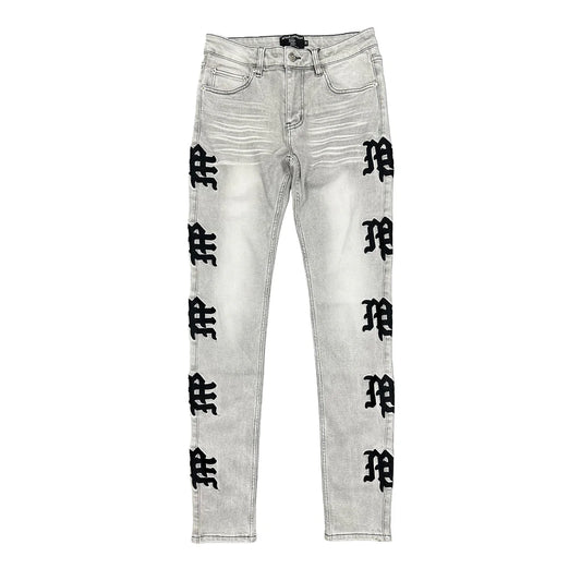 EMOXION Monogram Denim Grey  Wash
