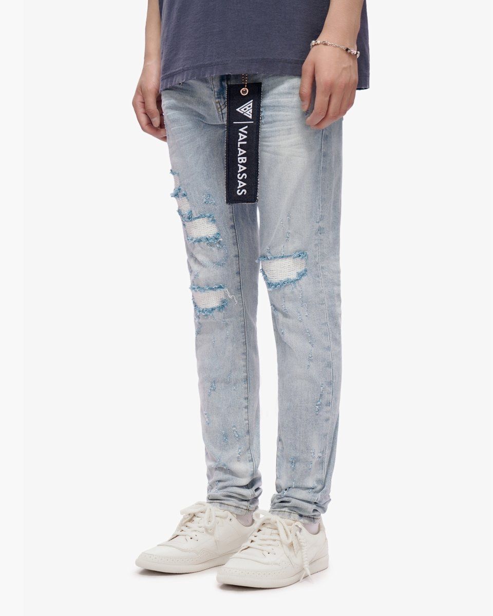 VALABASAS Ilyas Light Blue Wash Skinny Jeans