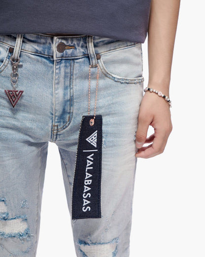 VALABASAS Ilyas Light Blue Wash Skinny Jeans