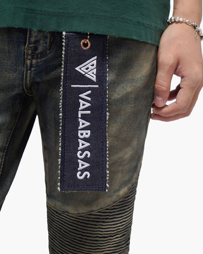 VALABASAS Mr.Biker Dirty Wash Skinny Jeans
