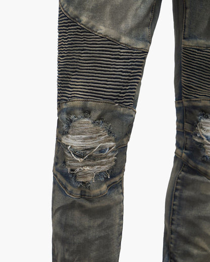 VALABASAS Mr.Biker Dirty Wash Skinny Jeans