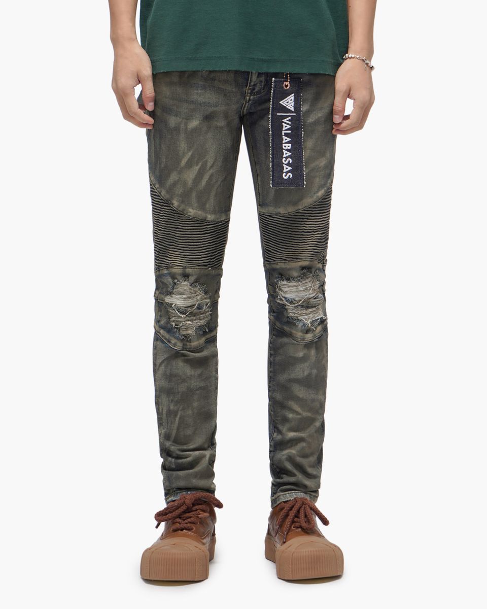 VALABASAS Mr.Biker Dirty Wash Skinny Jeans