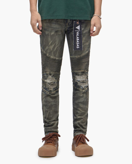 VALABASAS Mr.Biker Dirty Wash Skinny Jeans