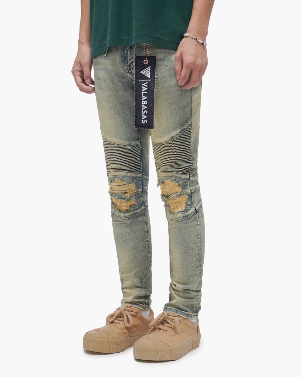 VALABASAS Mr.Biker Vintage Wash Skinny Jeans