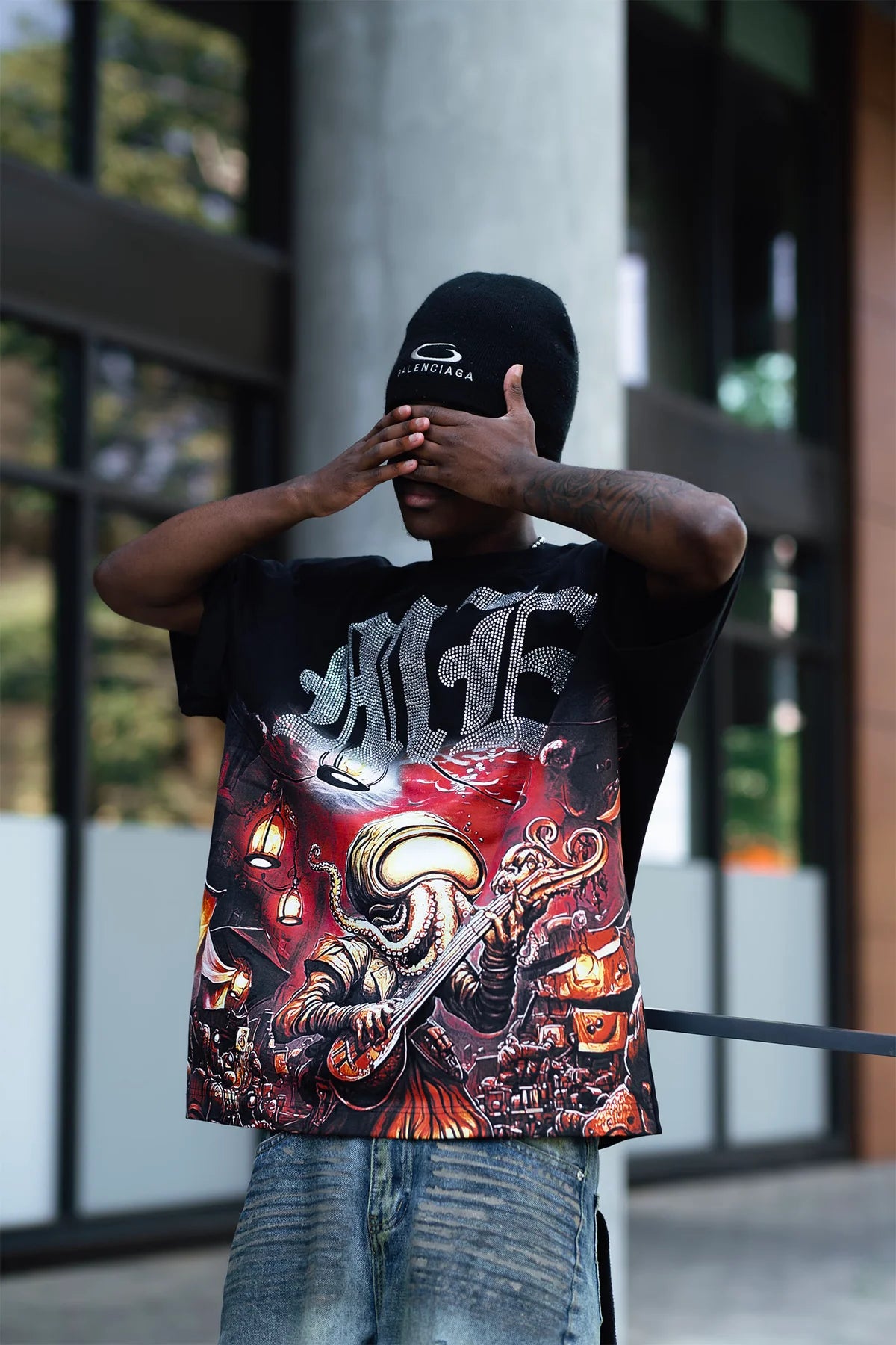 Octopus” Rhinestone Tee
