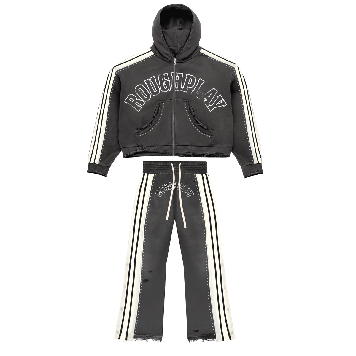RoughPlay🩹Stripe Sweatsuit (GRY)